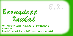 bernadett kaukal business card